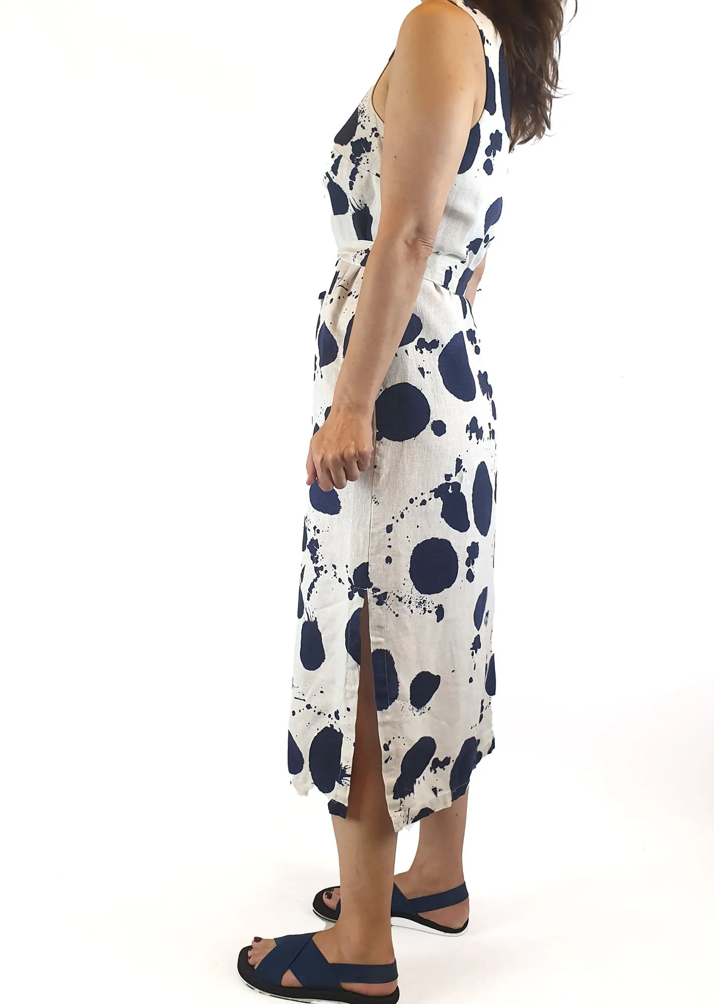 Gorman cream and navy splodge print dress size 8