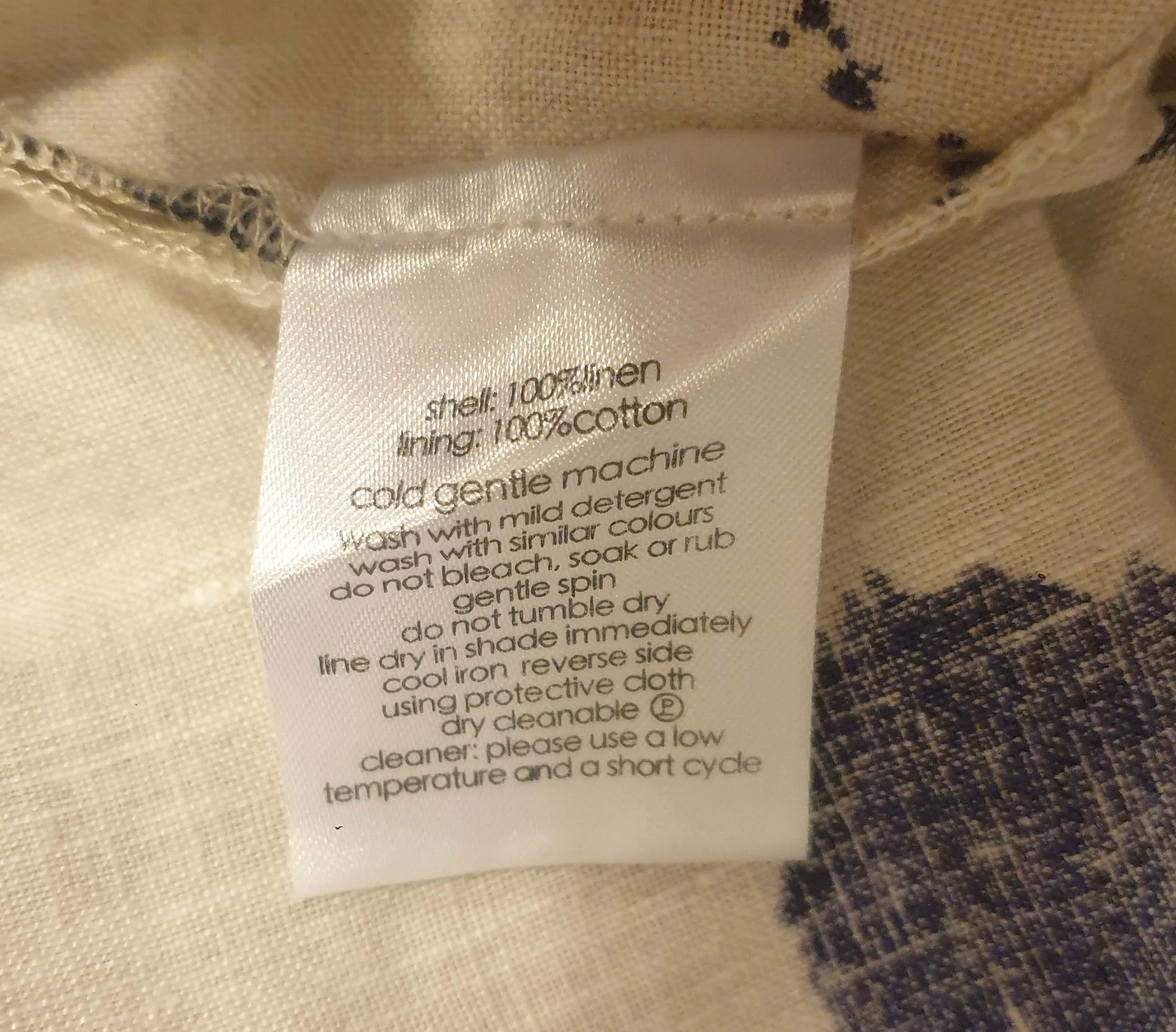 Gorman cream and navy splodge print dress size 8