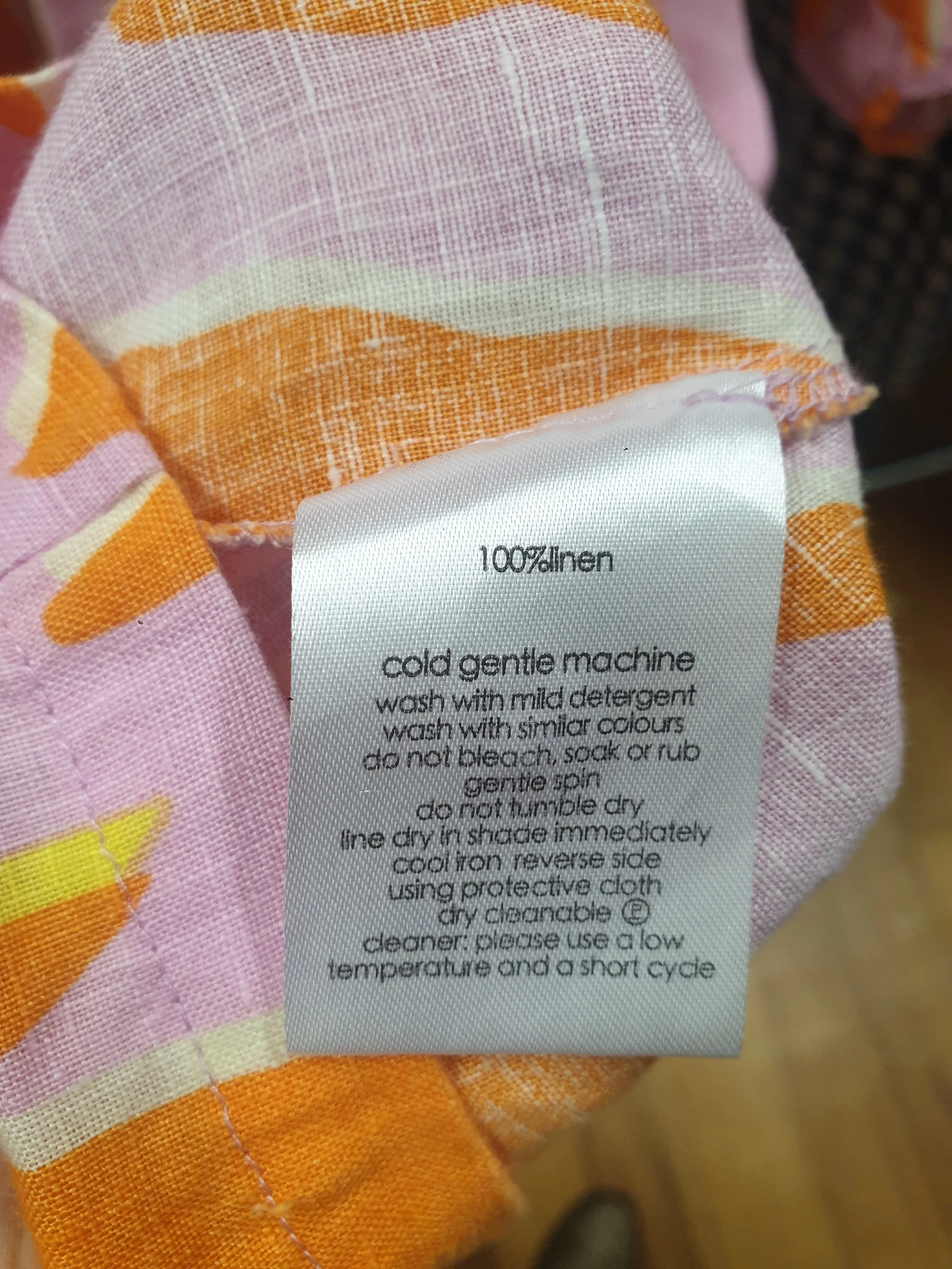 Gorman pink and orange print long sleeve dress size 14