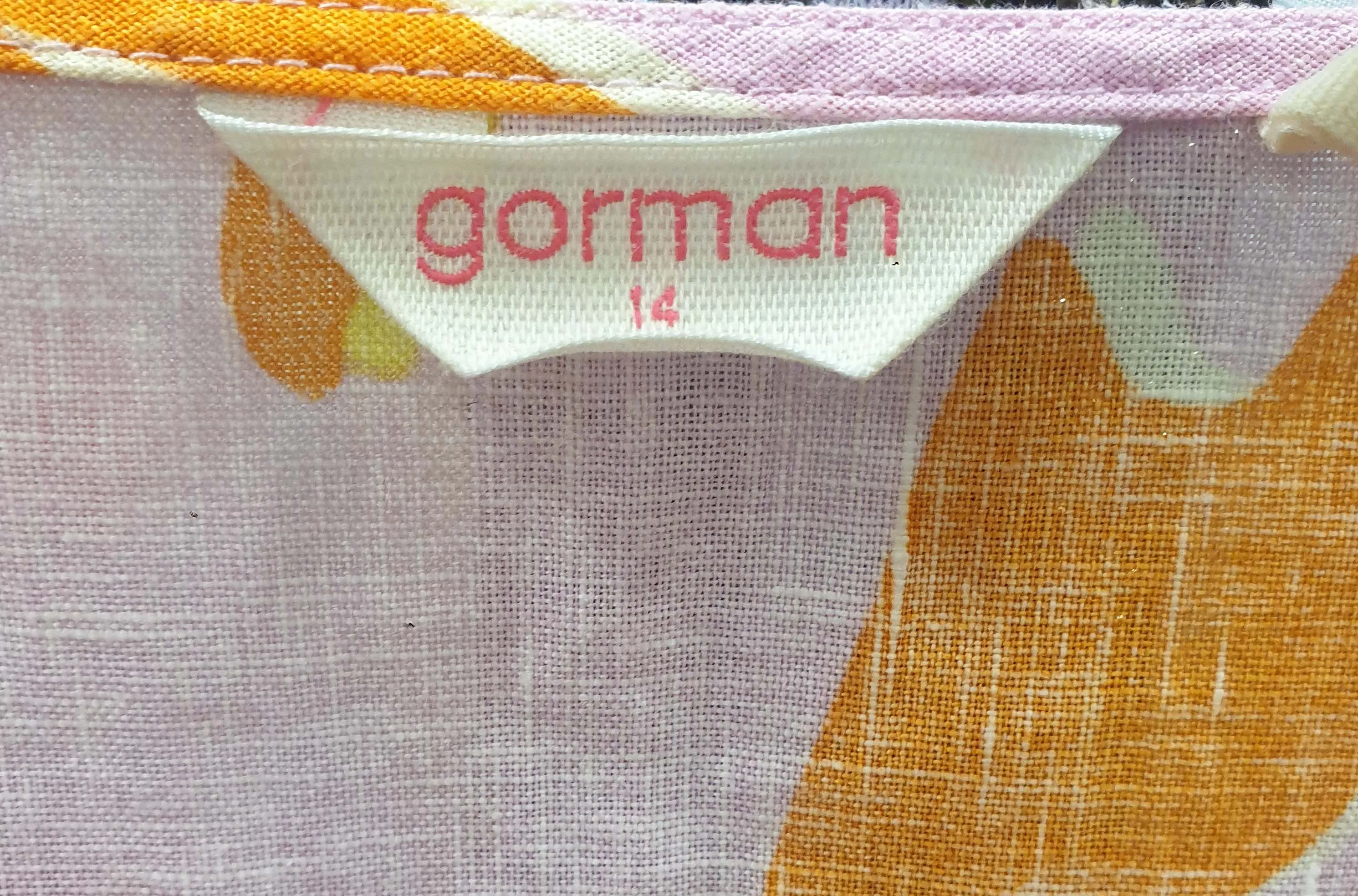 Gorman pink and orange print long sleeve dress size 14