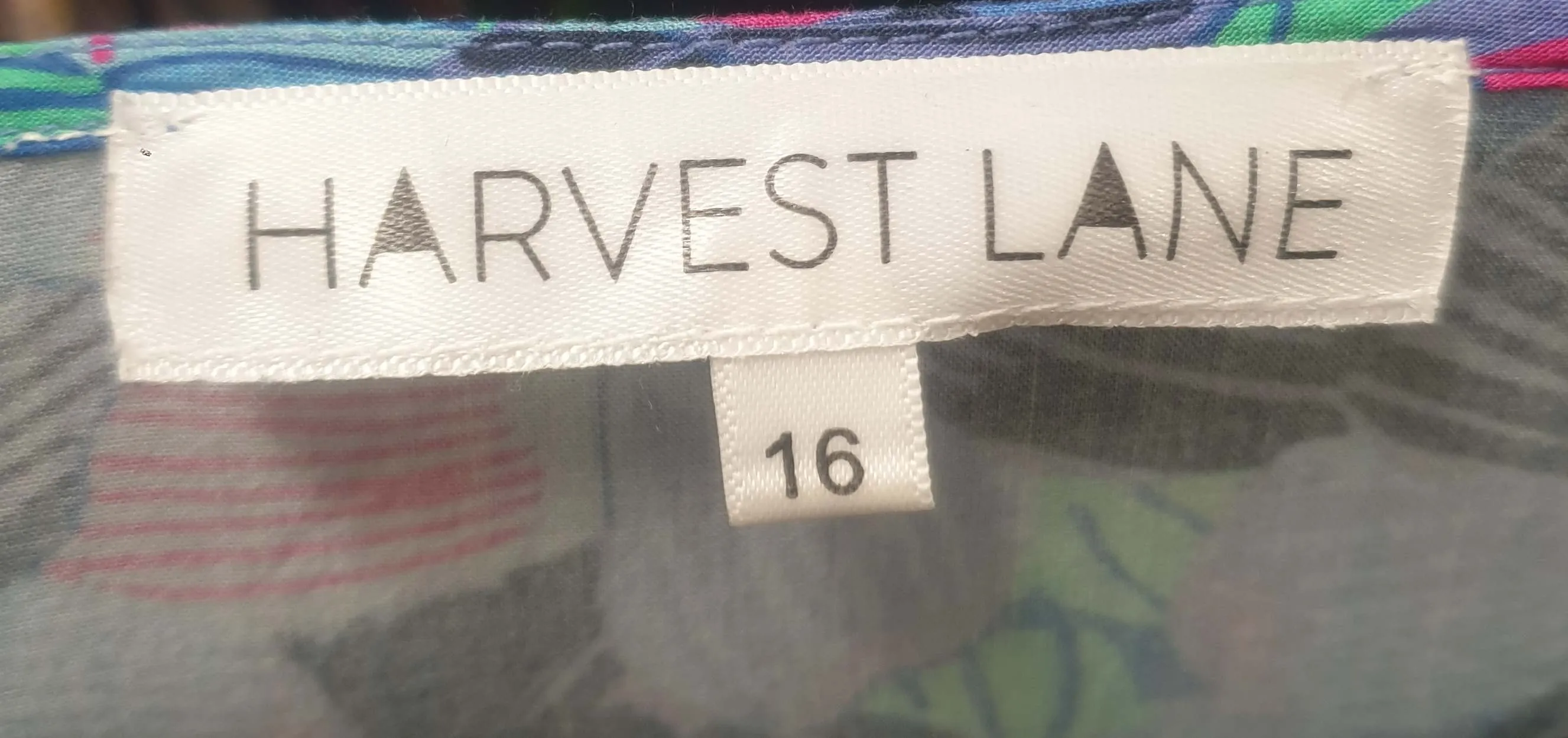 Harvest Lane blue floral print dress size 16