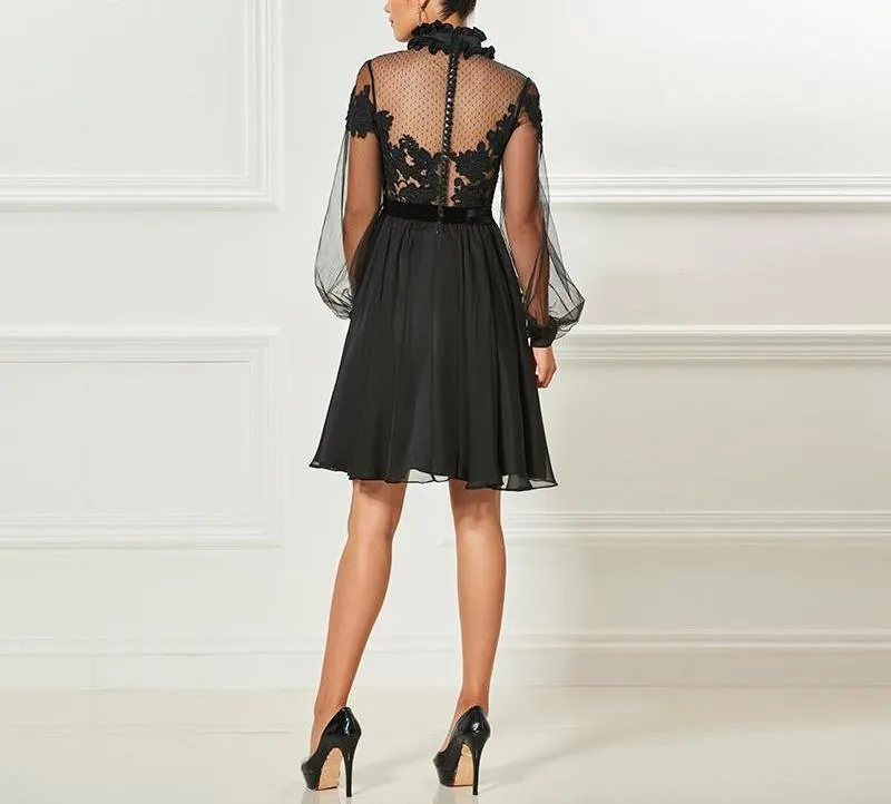 High Neck Elegant Cocktail Dress