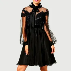 High Neck Elegant Cocktail Dress