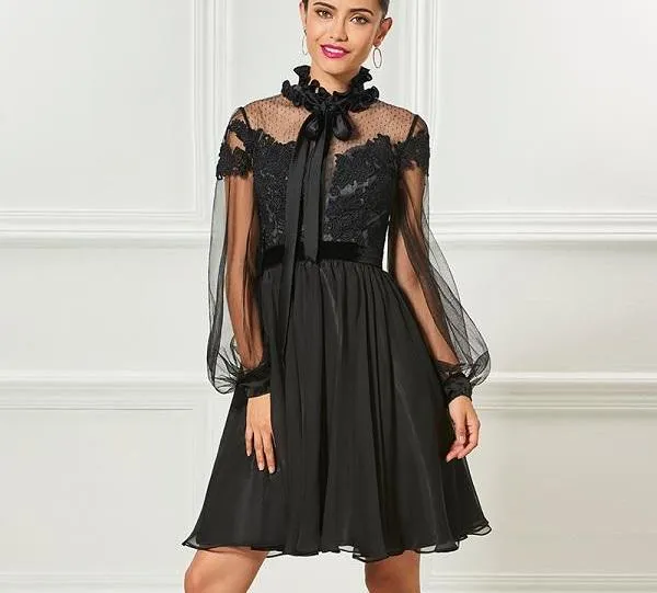High Neck Elegant Cocktail Dress