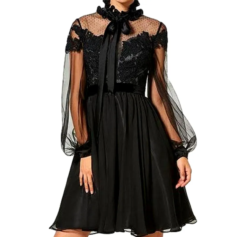 High Neck Elegant Cocktail Dress