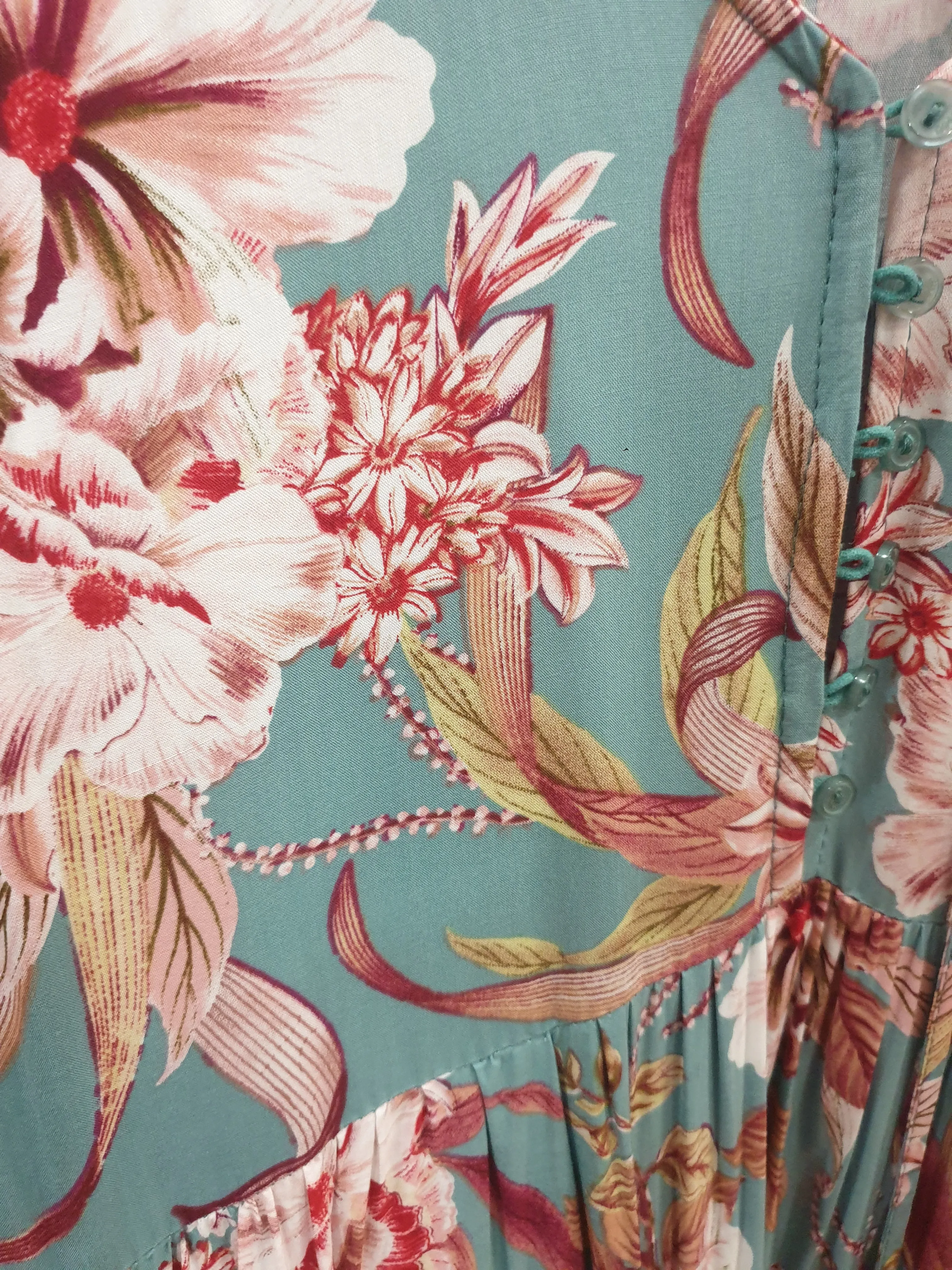 Jaase blue floral print half sleeve dress size XL