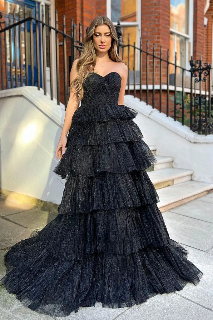 J'ADORE  AUSTRALIA MULTI TIERED TULLE  GOWN - shimmering  tulle