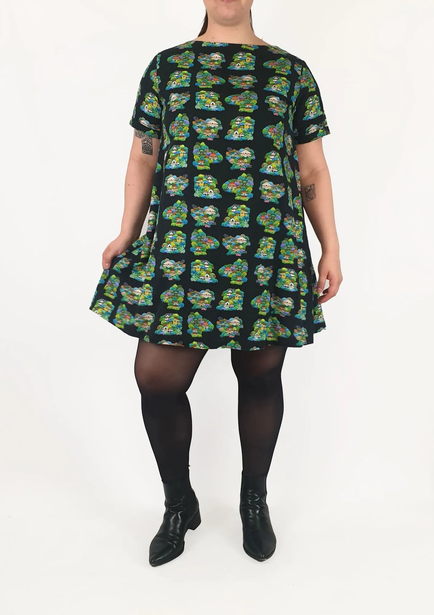 Jericho Road cute house print dress size 14
