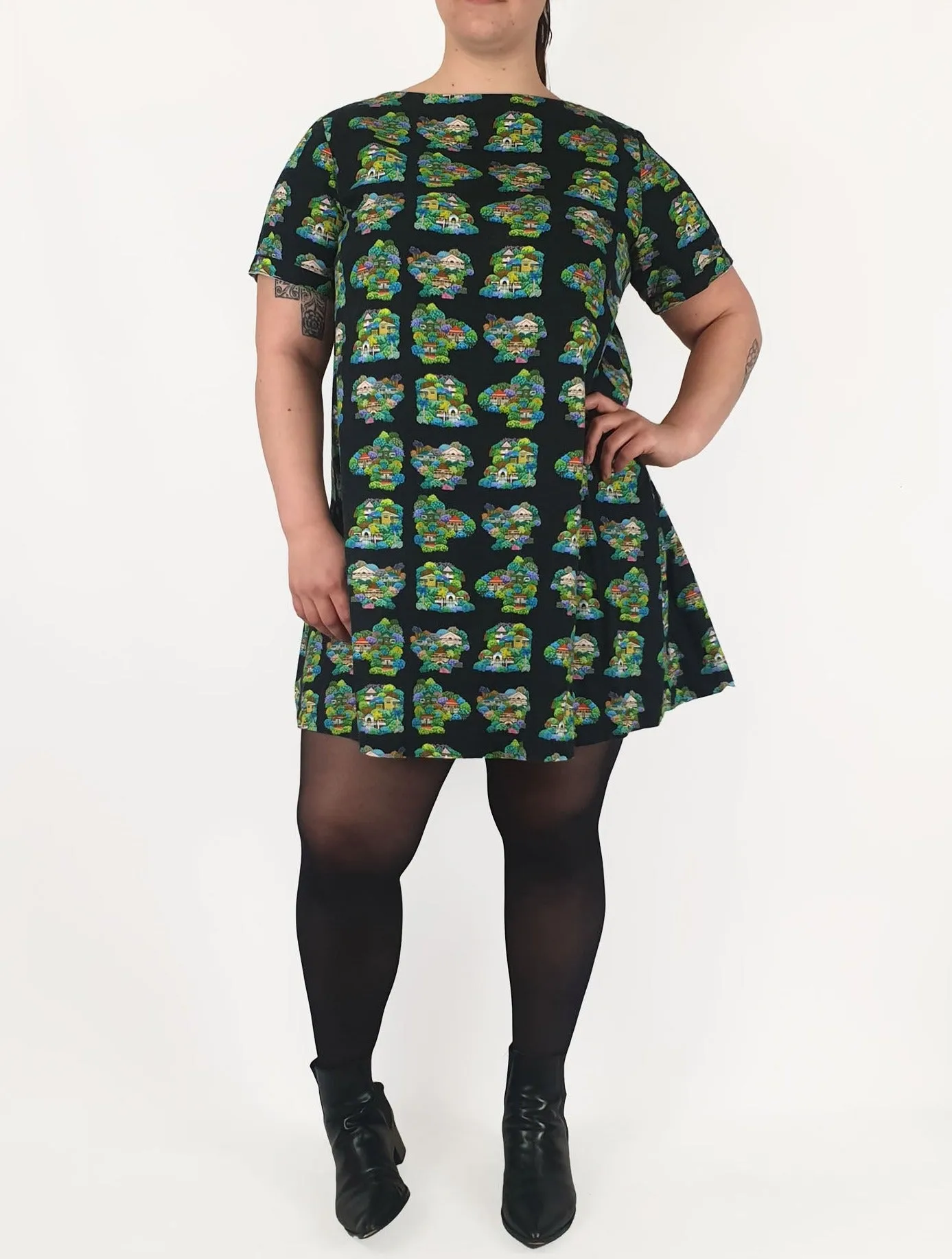 Jericho Road cute house print dress size 14