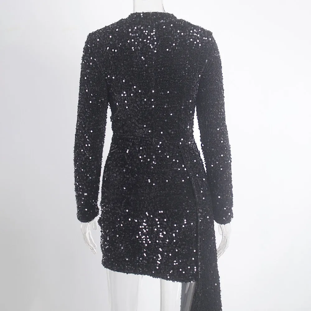 JuliaFashion - 2024 Sexy Sequin Hollow Out Cocktail Party Dresses