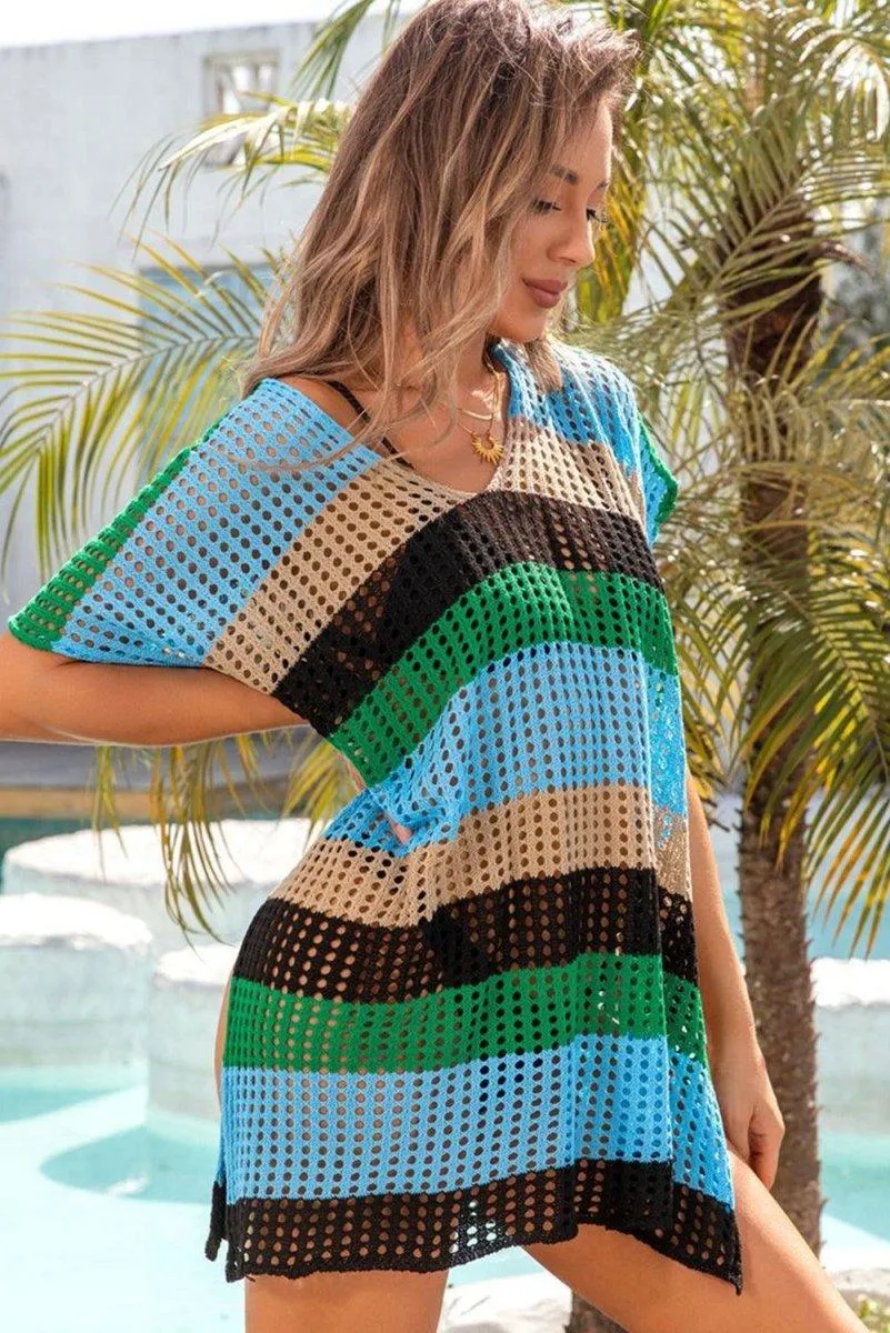 Knit Striped Tunic Cover Up