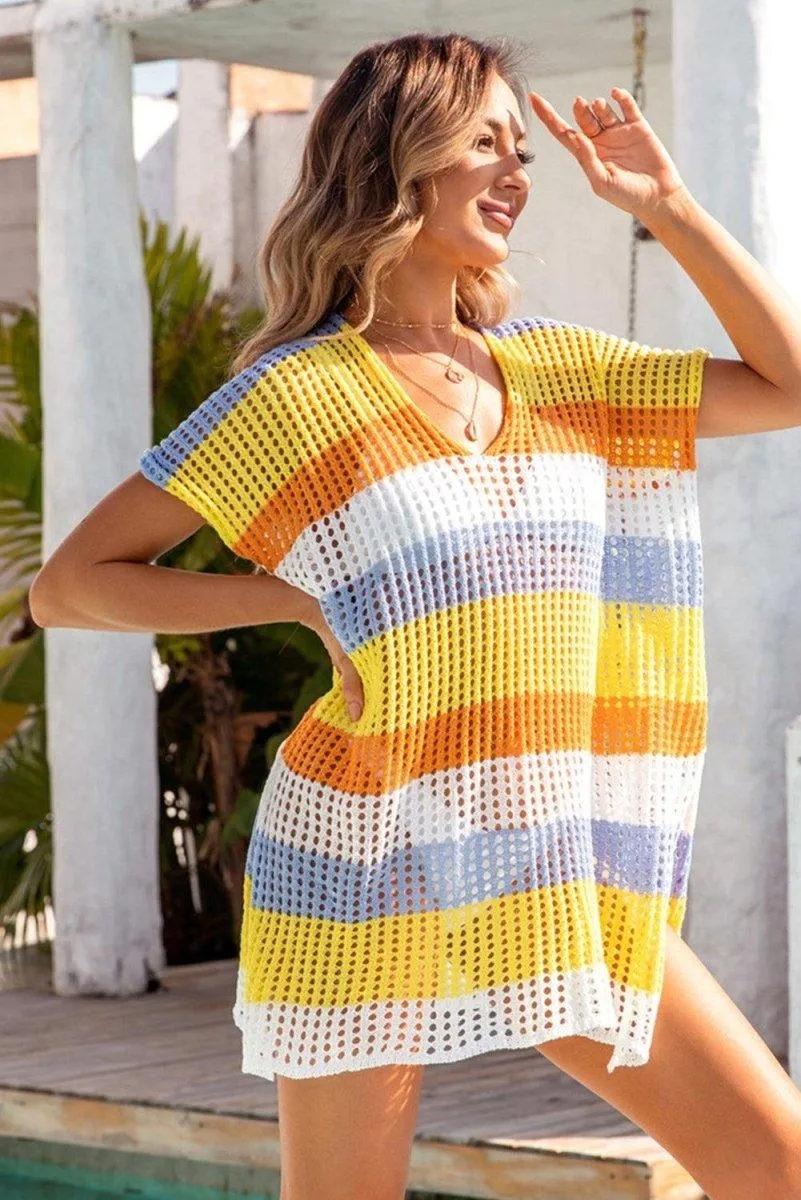 Knit Striped Tunic Cover Up