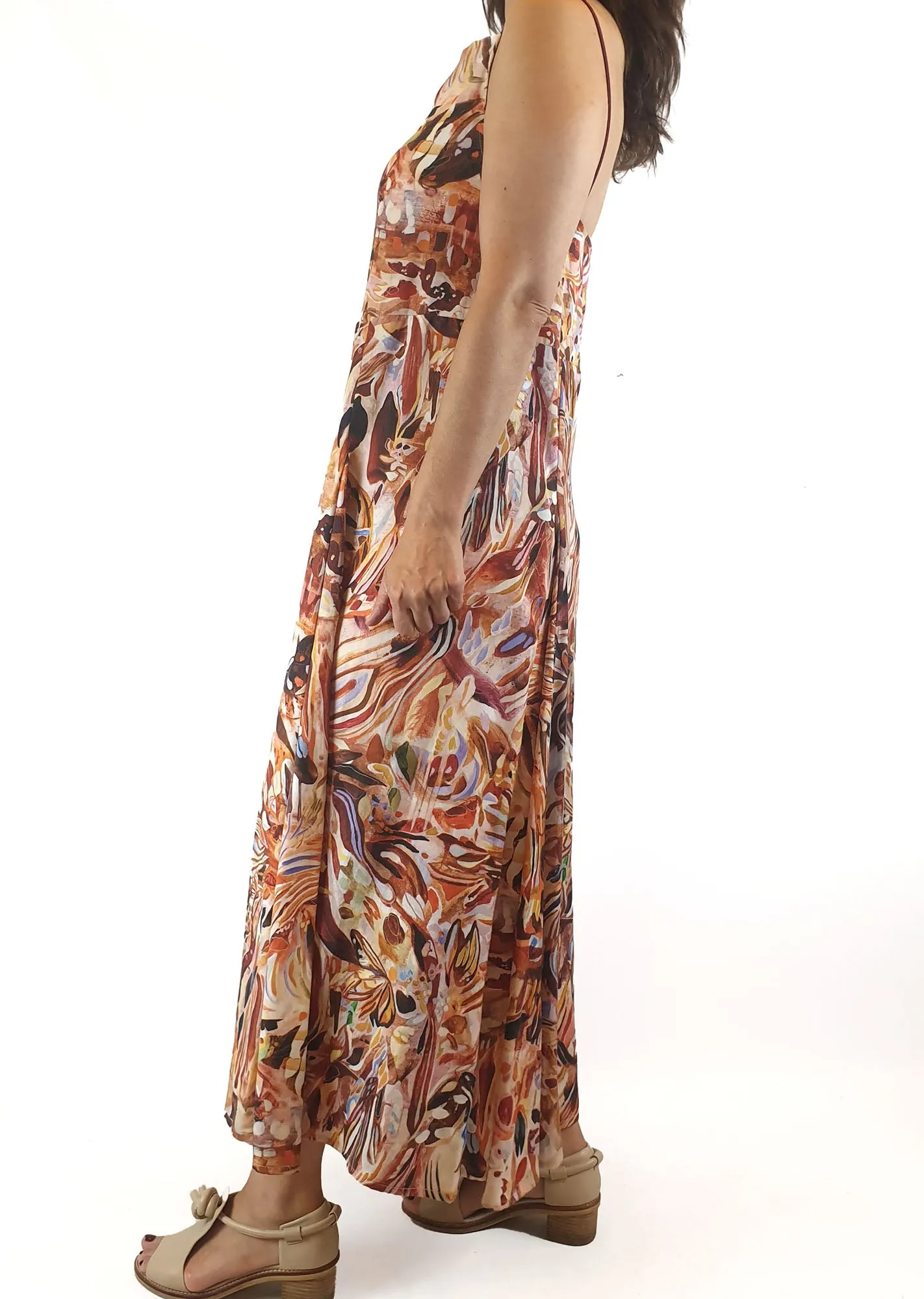 Kuwaii "first light" print maxi dress size 8 (as new, unworn