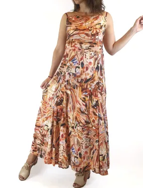 Kuwaii "first light" print maxi dress size 8 (as new, unworn