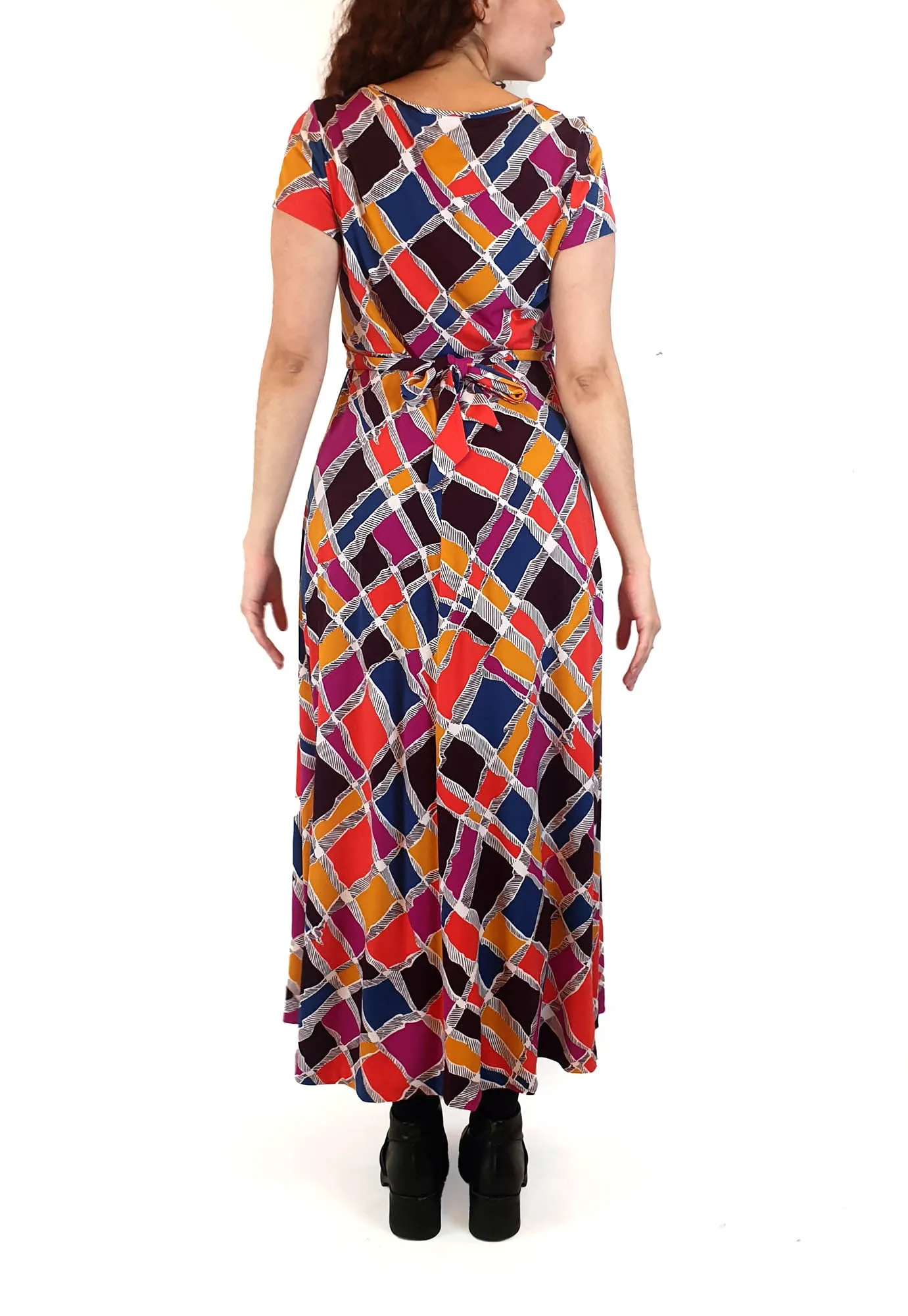 Leona Edminston colourful short sleeve dress size 1, best fits size 10