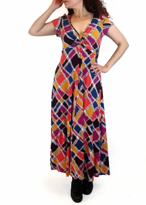Leona Edminston colourful short sleeve dress size 1, best fits size 10