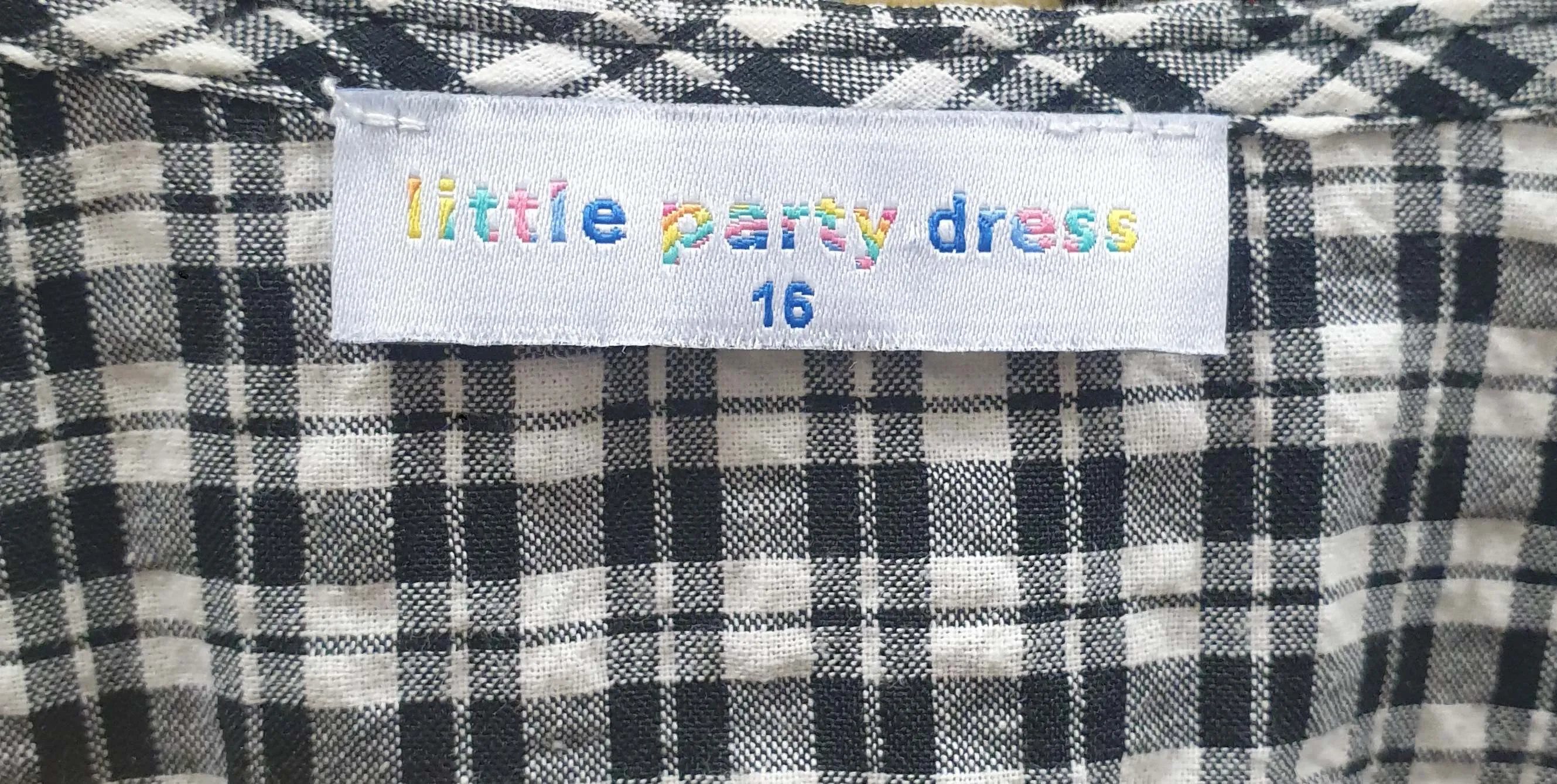 Little Party Dress black and white plaid wrap dress size 16