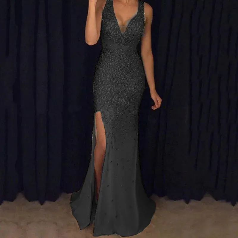 Long Evening Dresses - Sequins Elegant