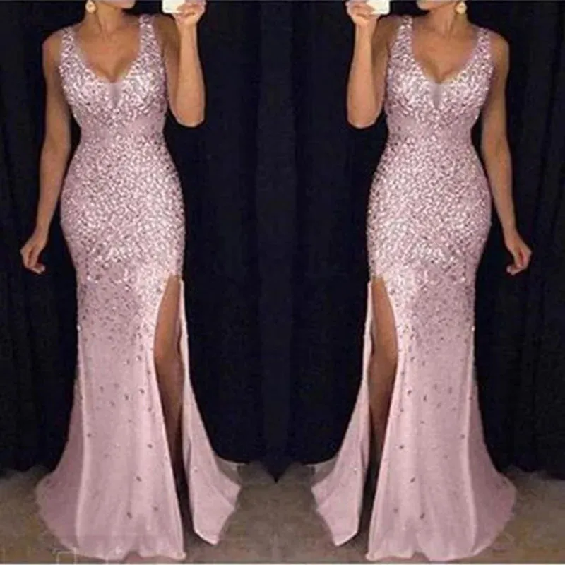 Long Evening Dresses - Sequins Elegant