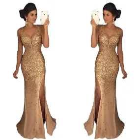 Long Evening Dresses - Sequins Elegant