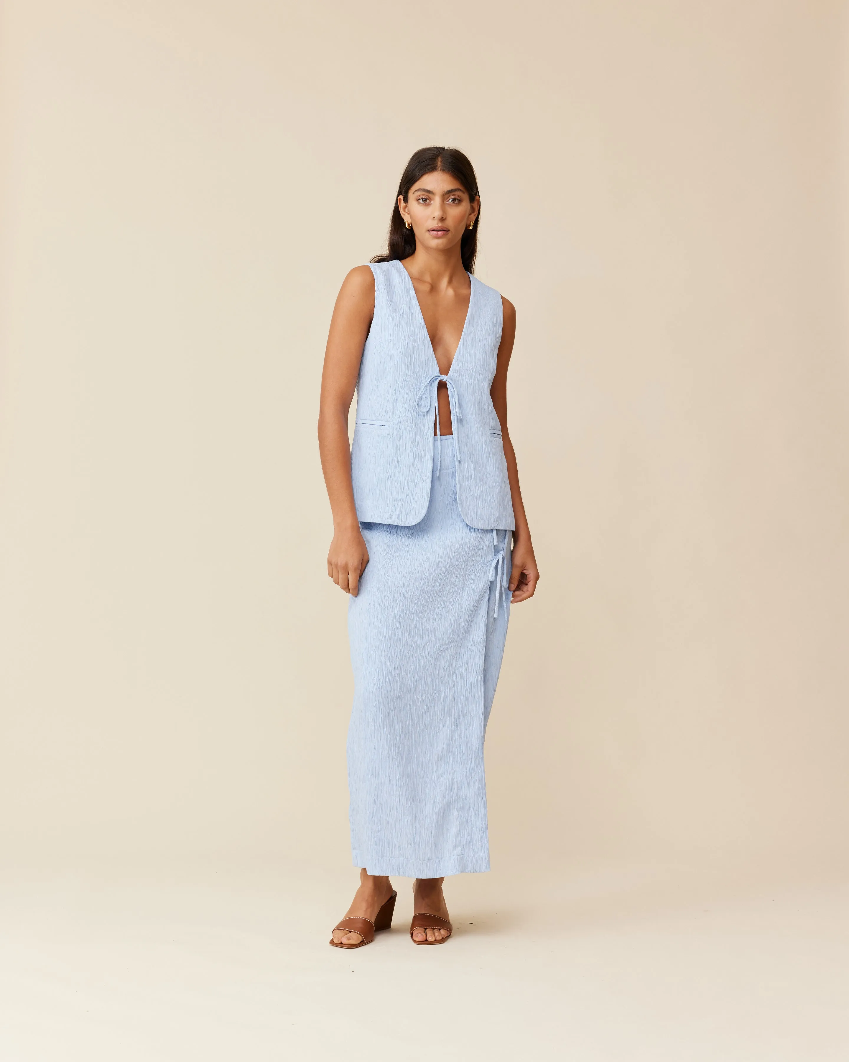 LOU TIE VEST PASTEL BLUE