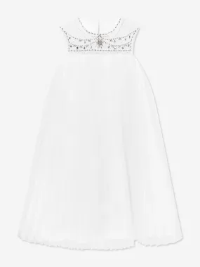 Marchesa Girls Jewel Embellished Tulle Occasion Dress in Ivory