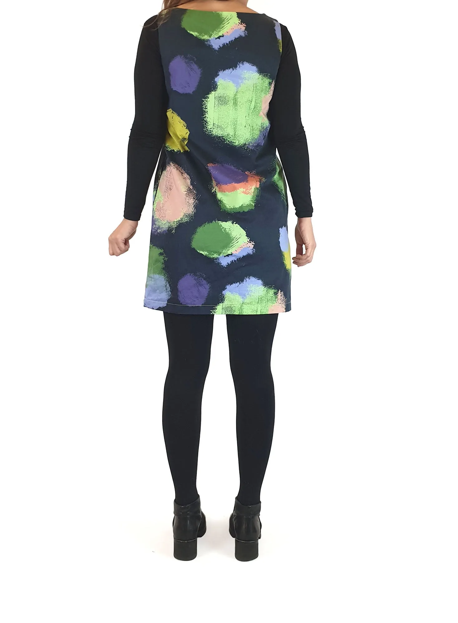 Marimekko colourful splodge print dress size 34 (best fits AU8)