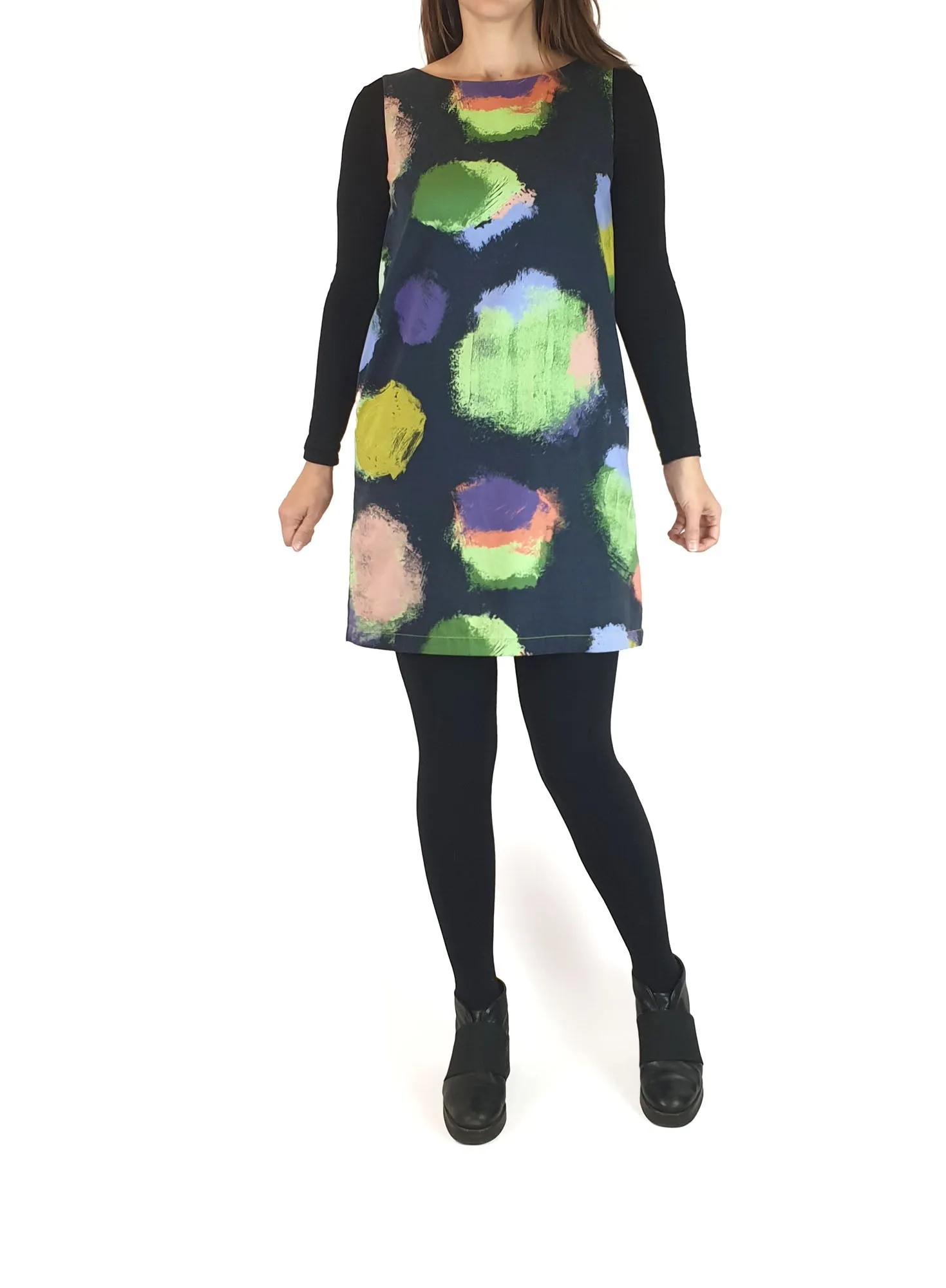 Marimekko colourful splodge print dress size 34 (best fits AU8)