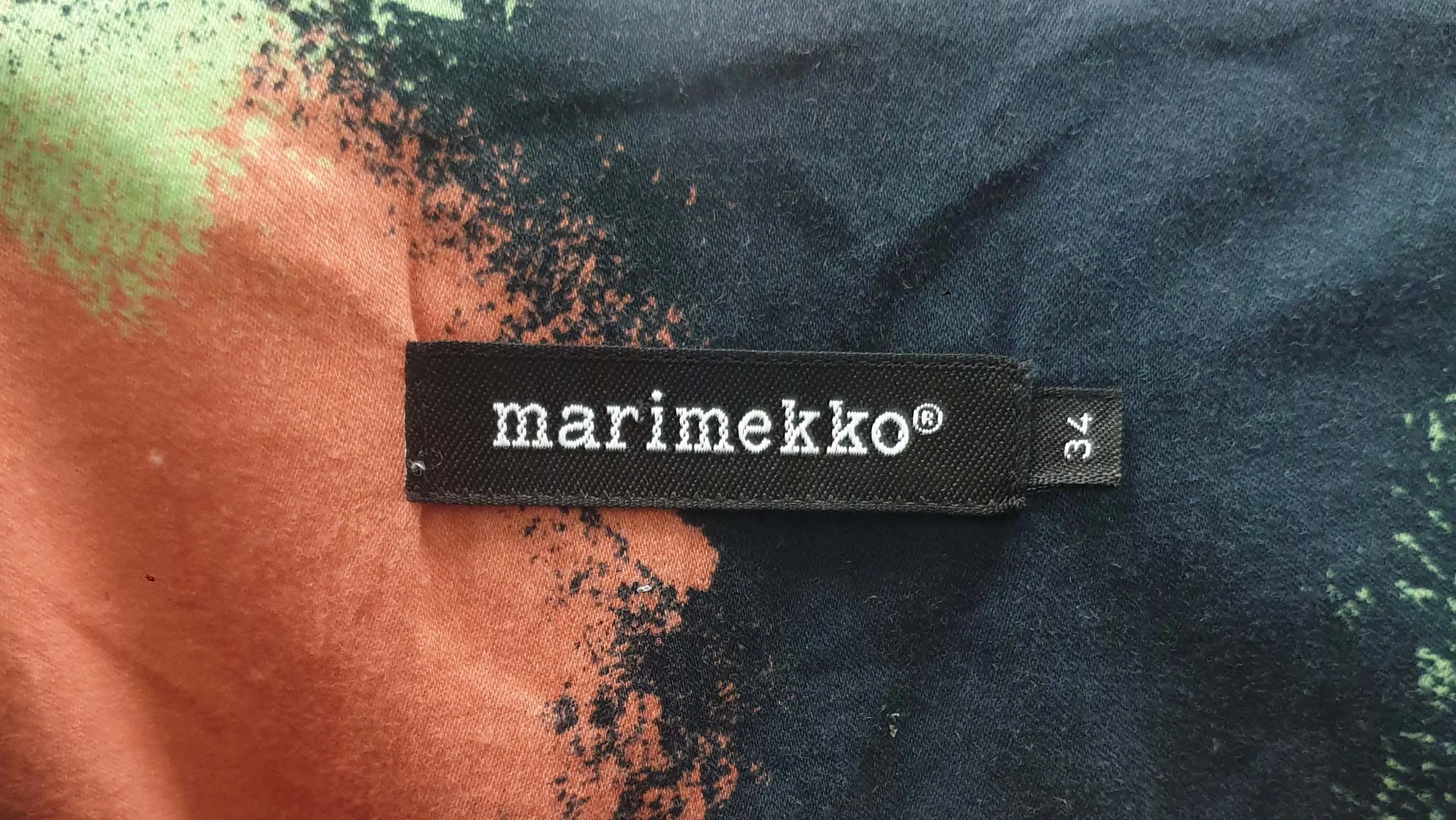 Marimekko colourful splodge print dress size 34 (best fits AU8)
