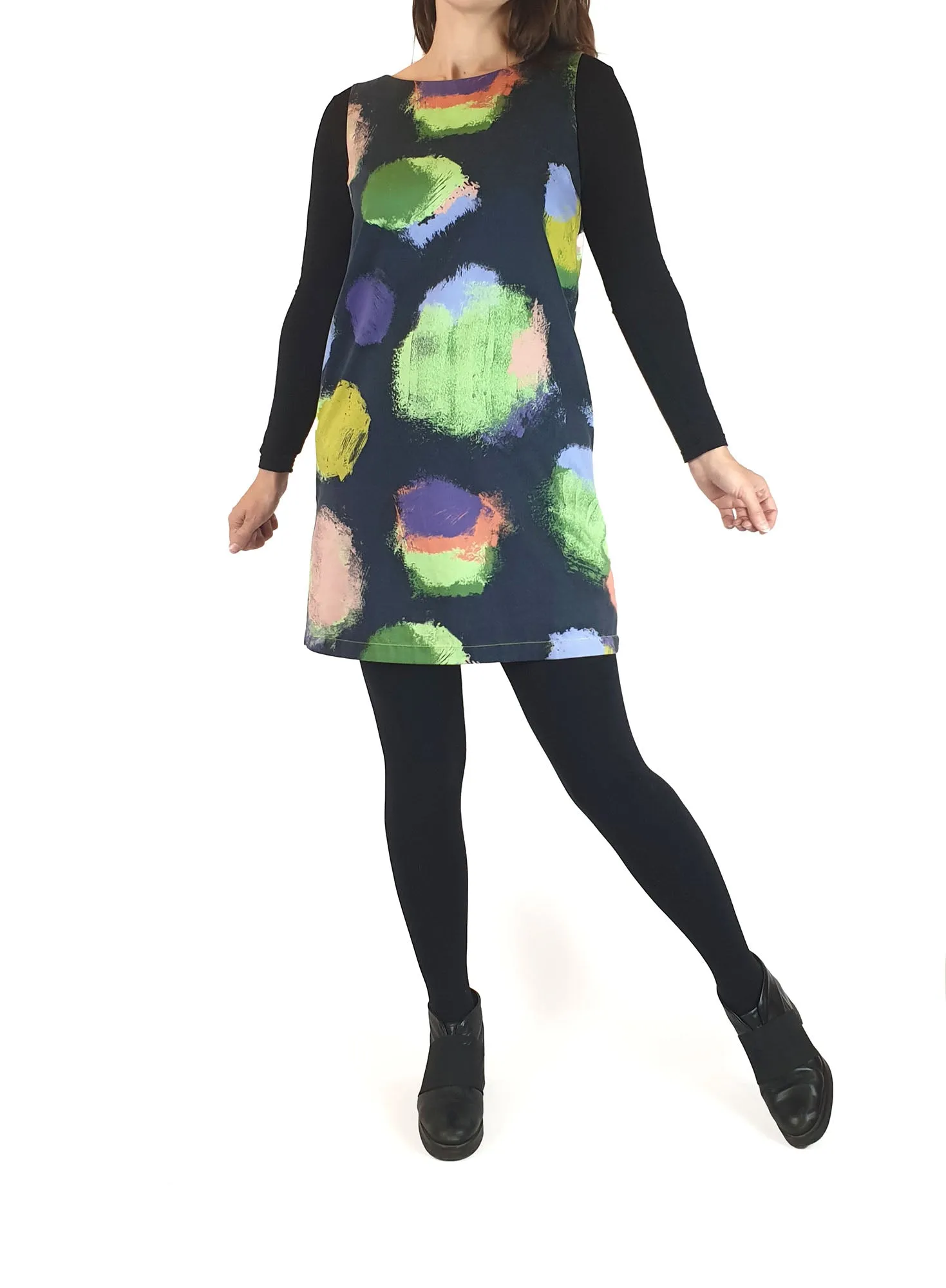 Marimekko colourful splodge print dress size 34 (best fits AU8)