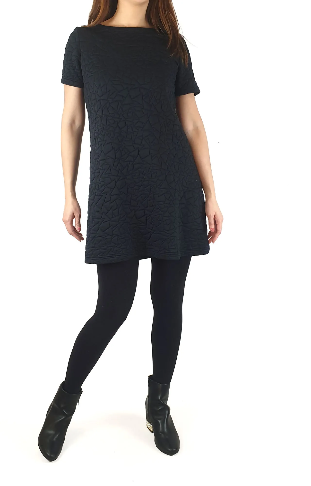 Metalicus black quilted dress fits size 10