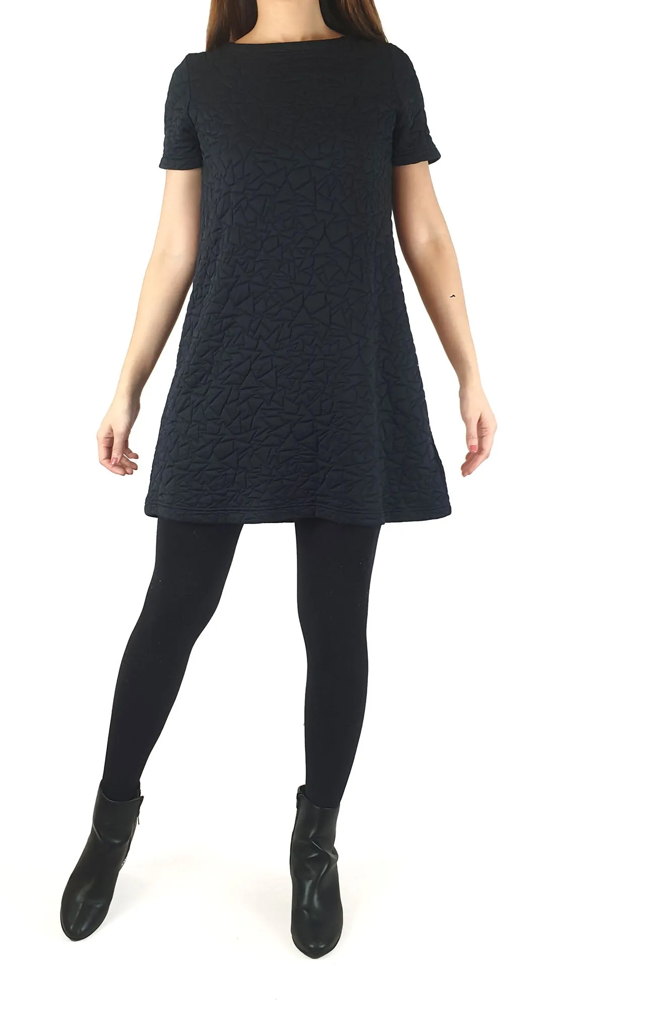 Metalicus black quilted dress fits size 10