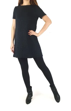Metalicus black quilted dress fits size 10