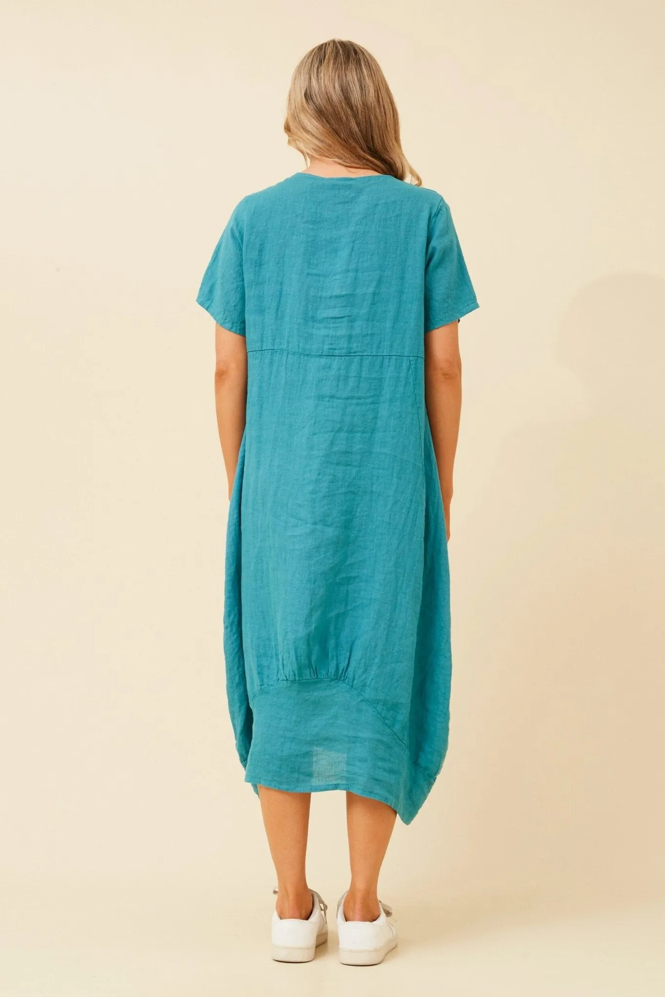 MID SLEEVE MAXI DRESS TEAL