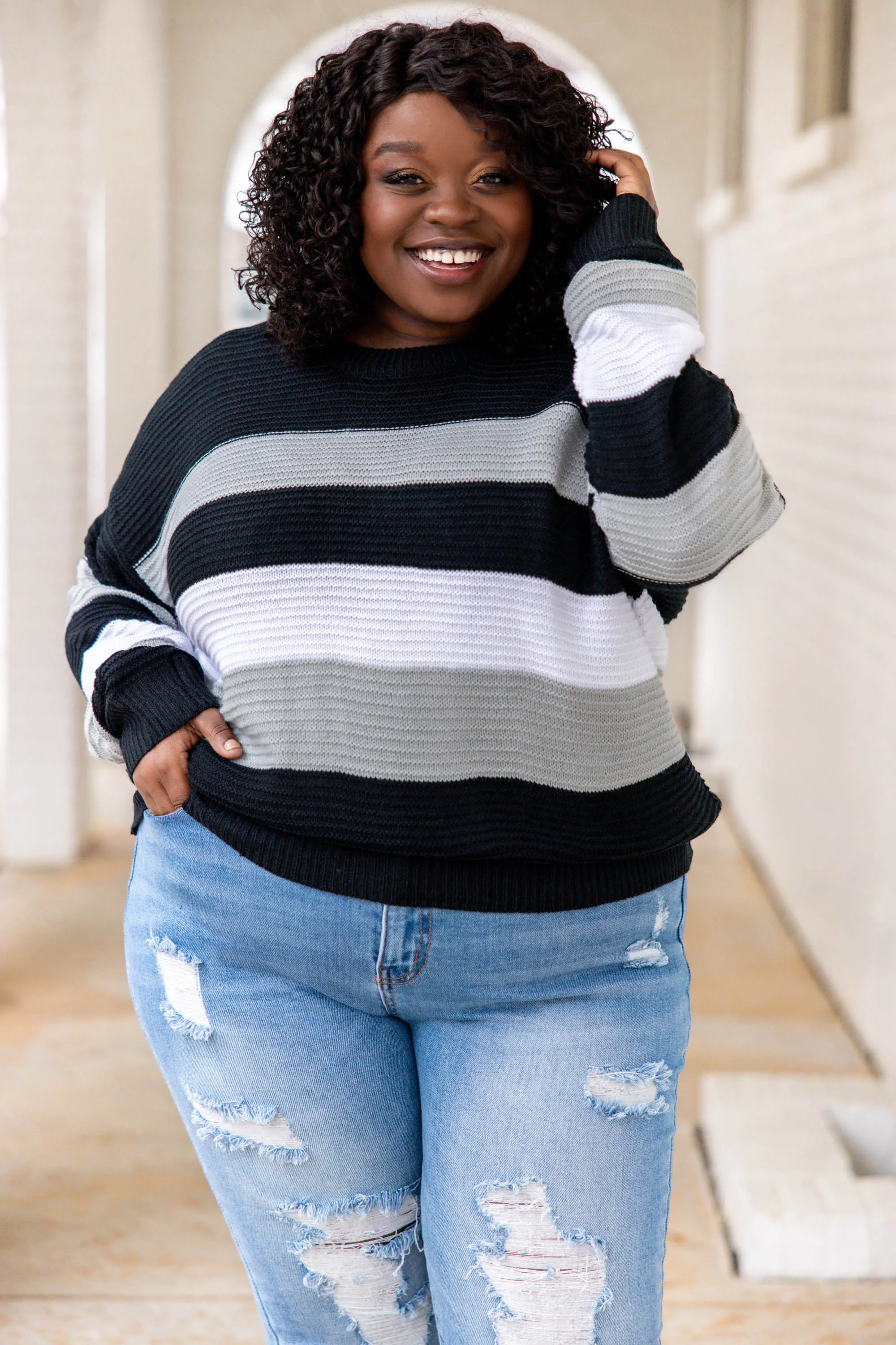 Morning Ready Sweater, Black-Sage