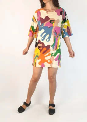 Obus colourful Tucan print dress size 1, best fits 6-8