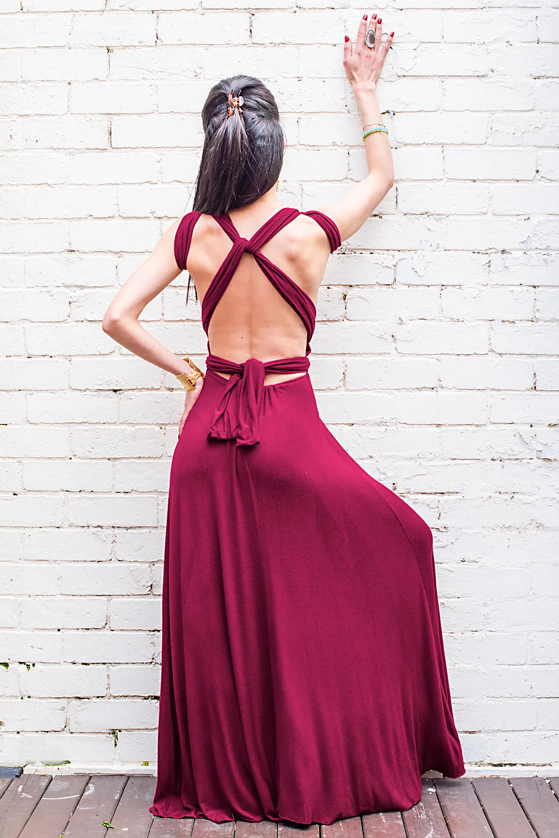 Olympia Maxi Dress in Wine