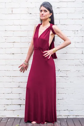 Olympia Maxi Dress in Wine
