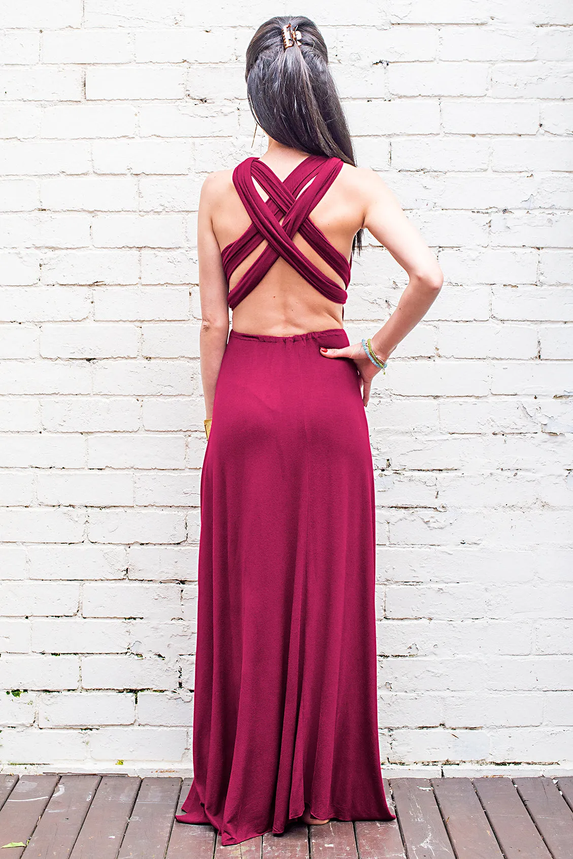 Olympia Maxi Dress in Wine