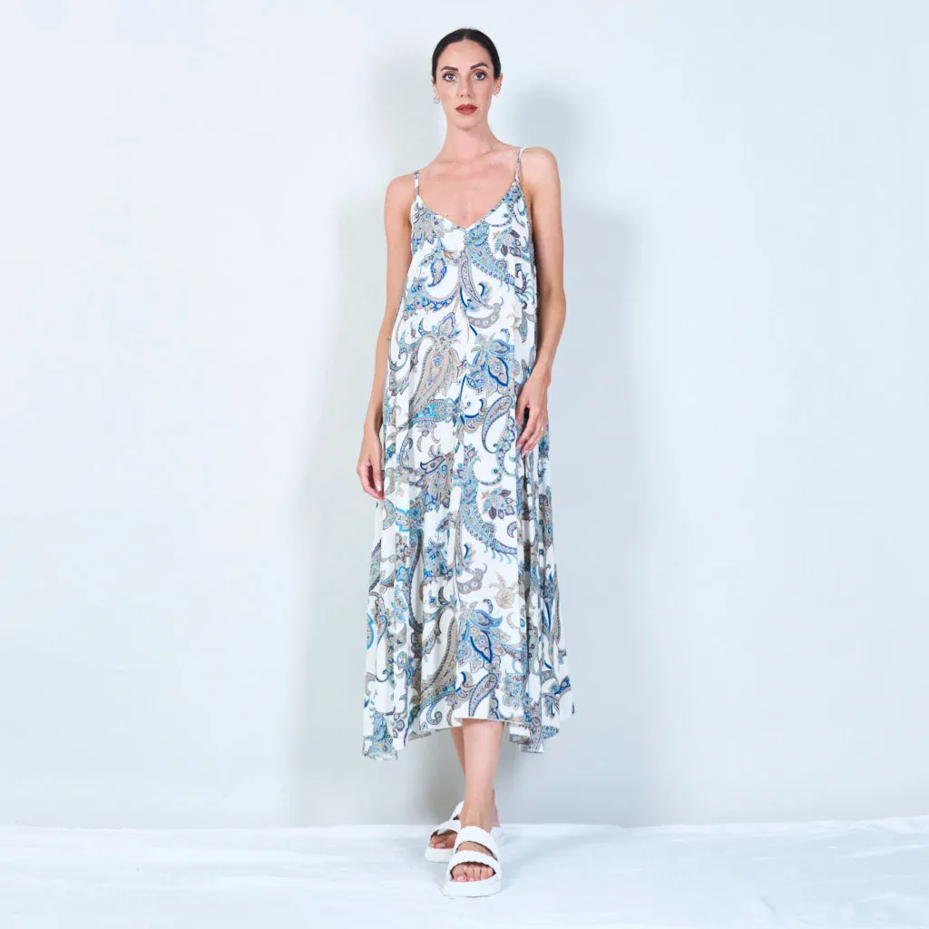 Paisley print spaghetti strap dress wholesale