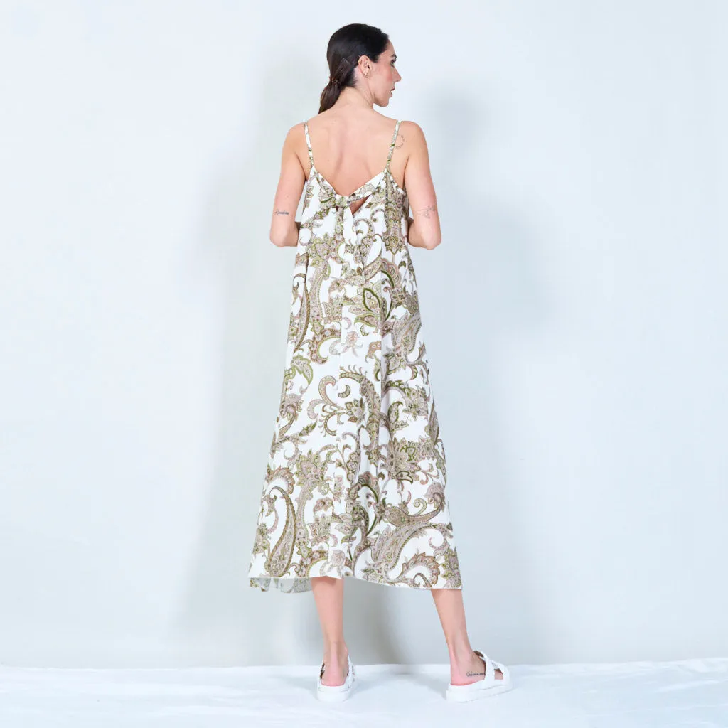 Paisley print spaghetti strap dress wholesale
