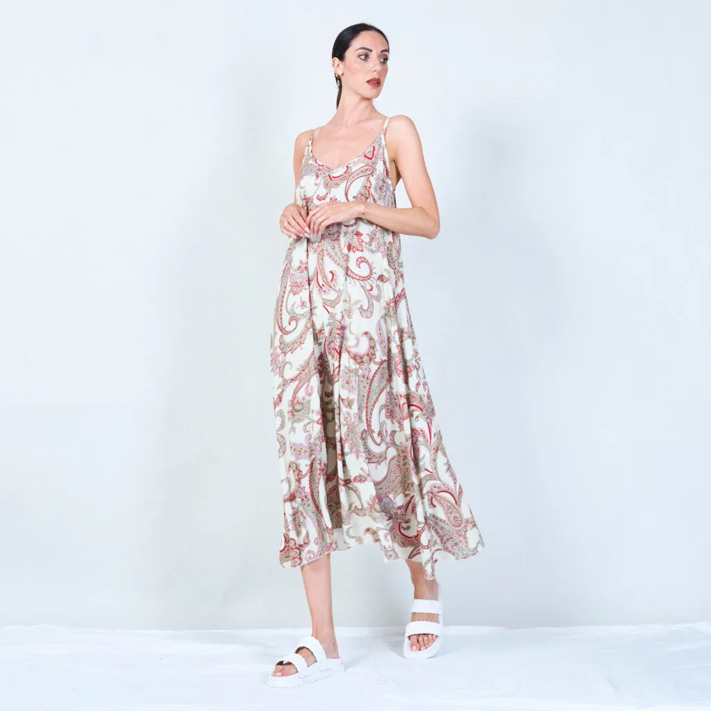 Paisley print spaghetti strap dress wholesale
