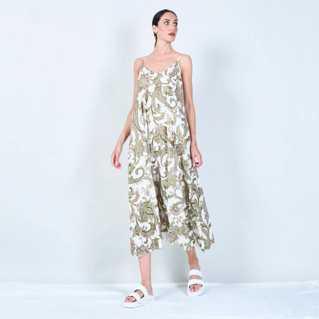 Paisley print spaghetti strap dress wholesale