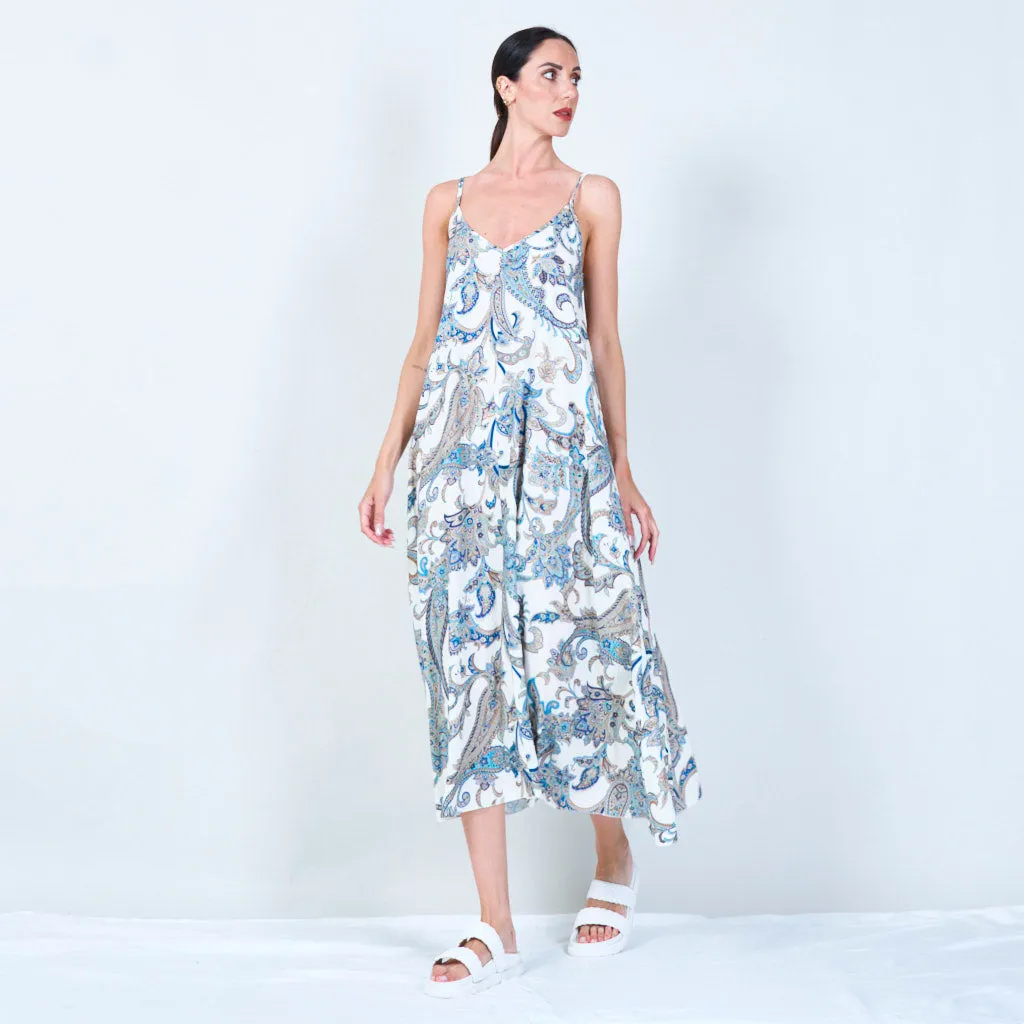 Paisley print spaghetti strap dress wholesale