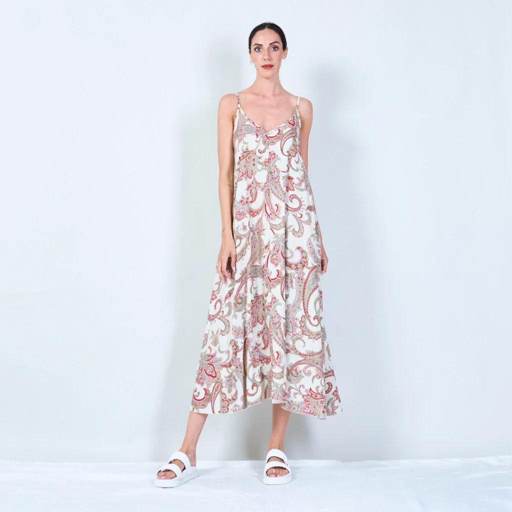 Paisley print spaghetti strap dress wholesale