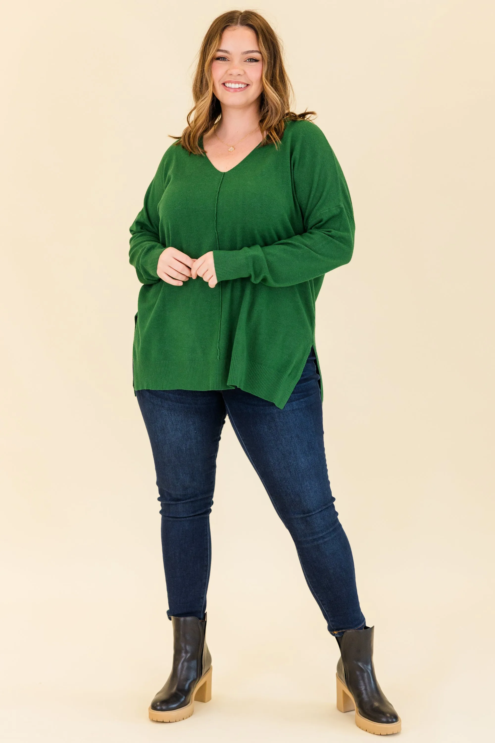 Perfect For Outside Sweater, Heather Dark Green