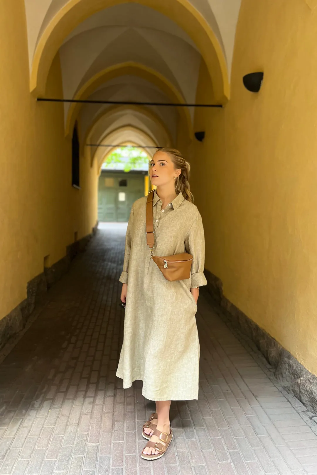 Piironki Helsinki Linen Sofia Avocado Dress