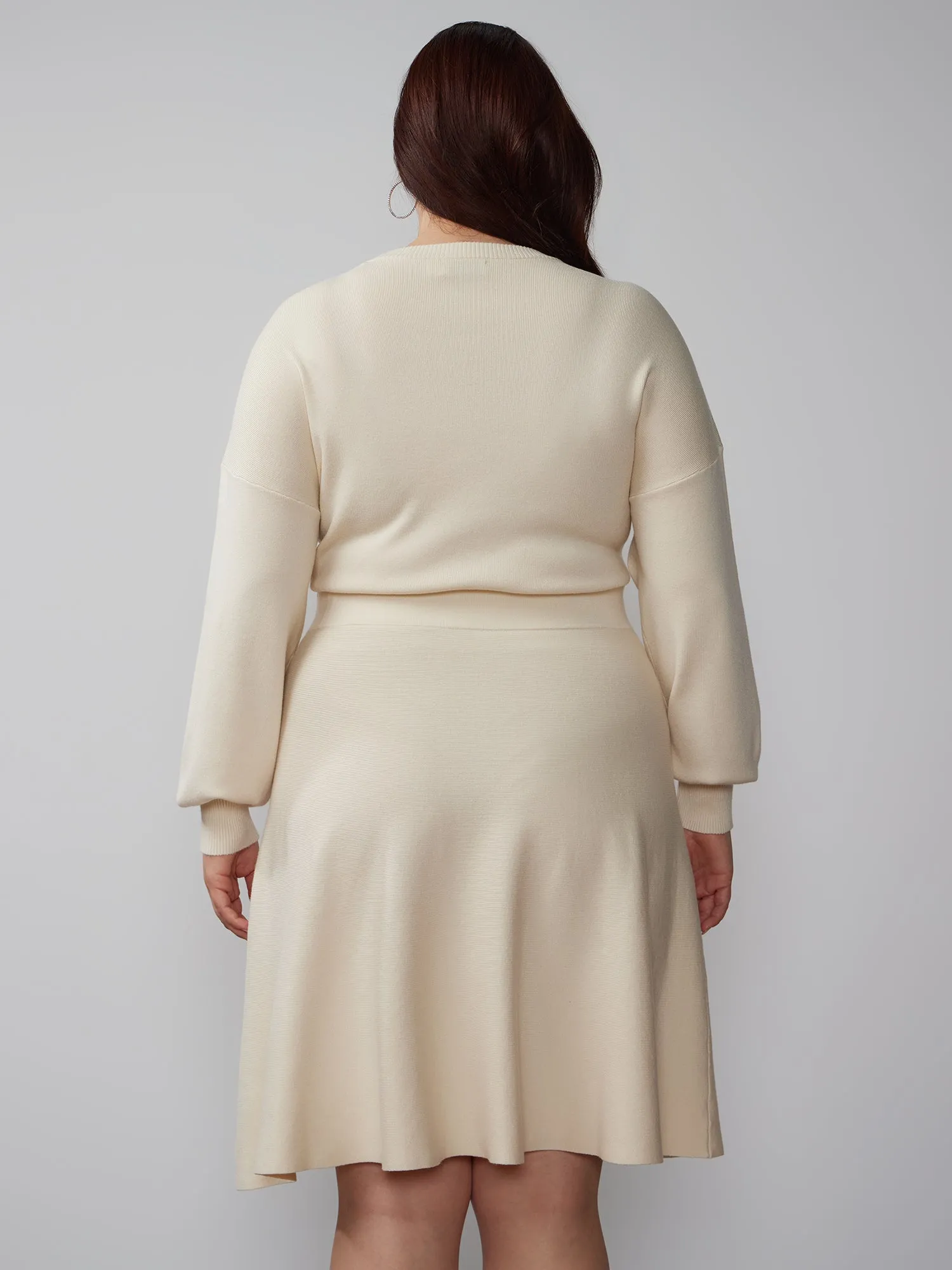 Plus Embellished A-Line Sweater Dress