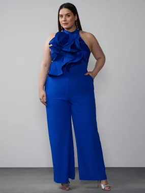 Plus Halter Rosette Top Jumpsuit