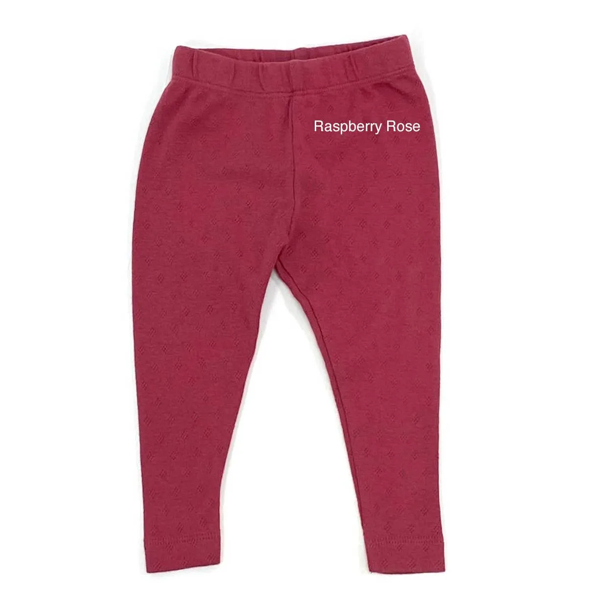 Pointelle Knit Baby Leggings Pants (Organic Cotton): Natural